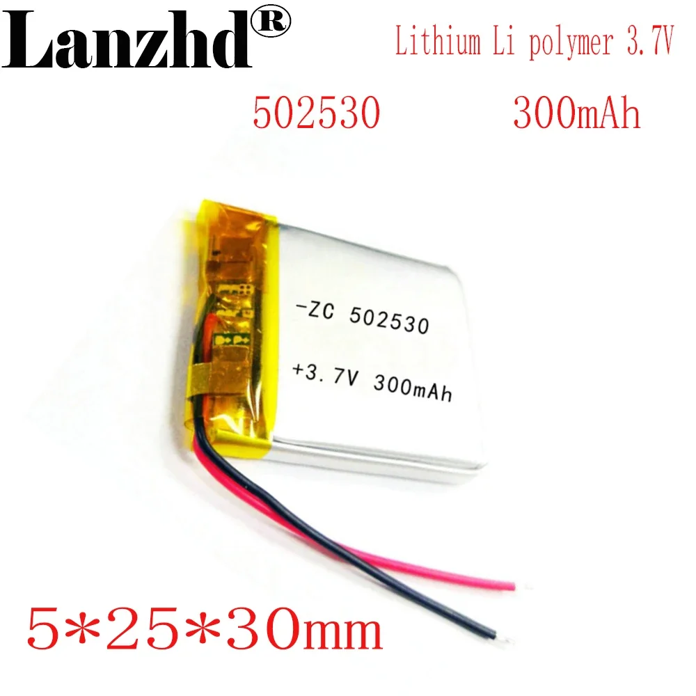 1-12pcs 3.7V Lithium Polymer Li Po Battery For MP3 DVD GPS Bluetooth Speaker Camera Replacement Cells 5*25*30mm 300mAh