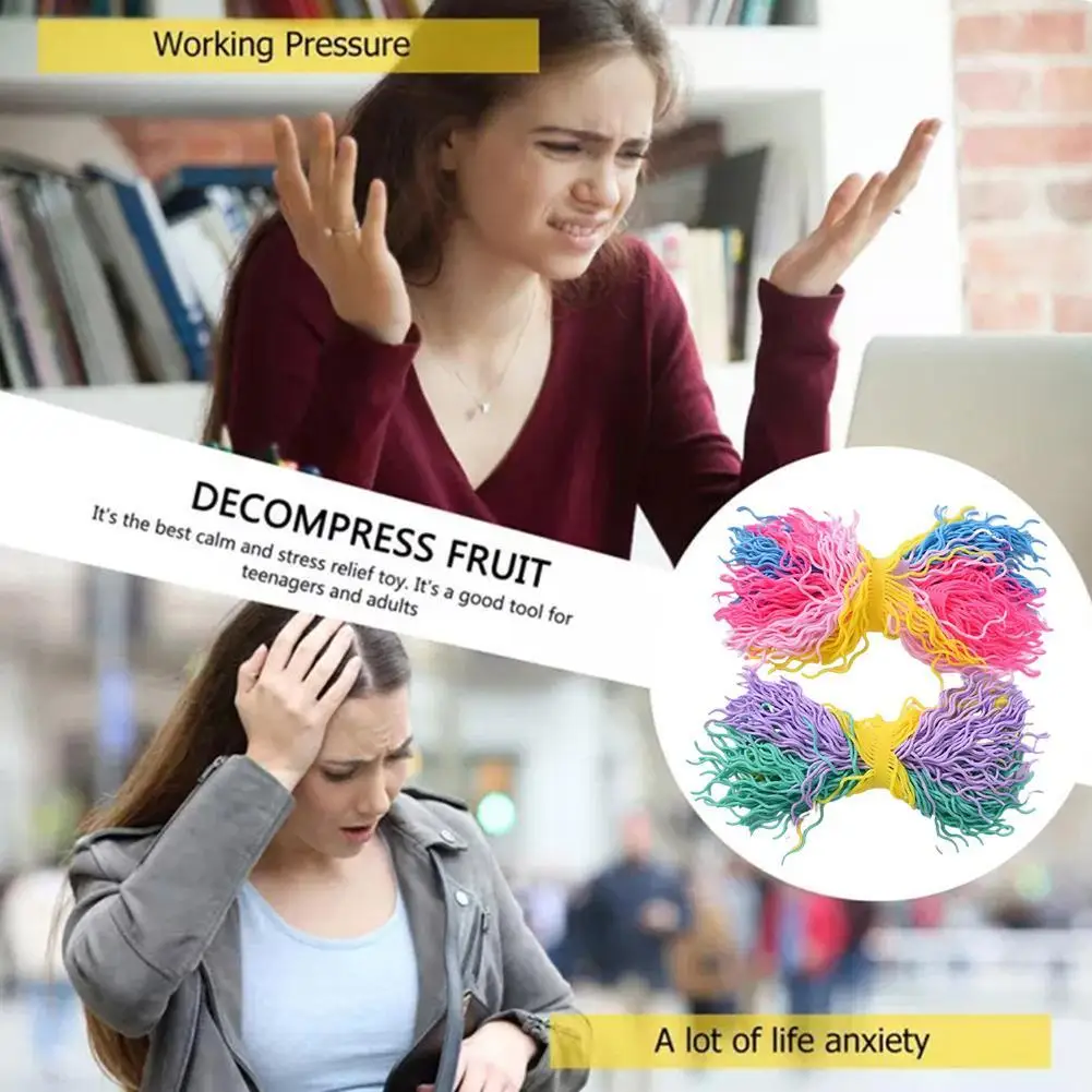 Corde à nervures élastique pour simulation de nouilles Ramen, jouet Fidget, ULsouple, anti TPR, jouets d'instituts, mince commandé, chaîne soulignée, Stre I4X2