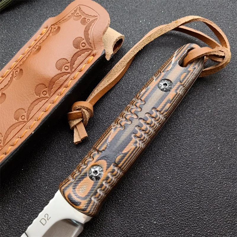 Multi-Function D2 Faca de Caça, Escalada, Camping, Pesca, Churrasco, Sobrevivência ao ar livre, Ferramenta EDC, Drop Shipping