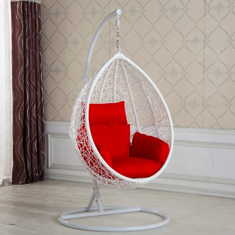 Hanging basket rattan chair, bird\'s nest autumn thousand rattan rocking chair, indoor single person dormitory adult hanging blue