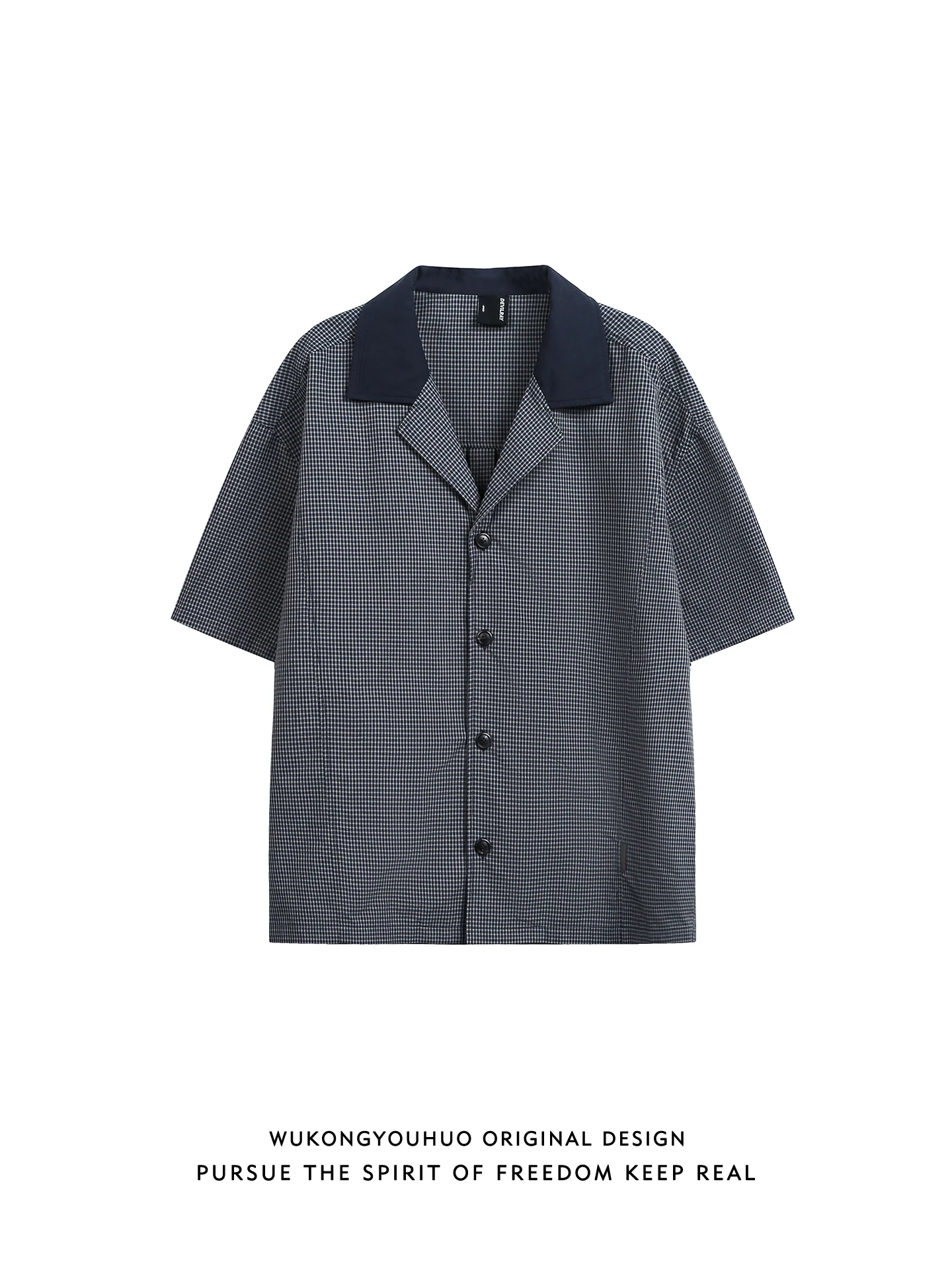 

Повседневная рубашка с кубинским воротником и коротким рукавом, свободного кроя, с узором, универсальная, для мужчин и женщин, молодежная, стильная