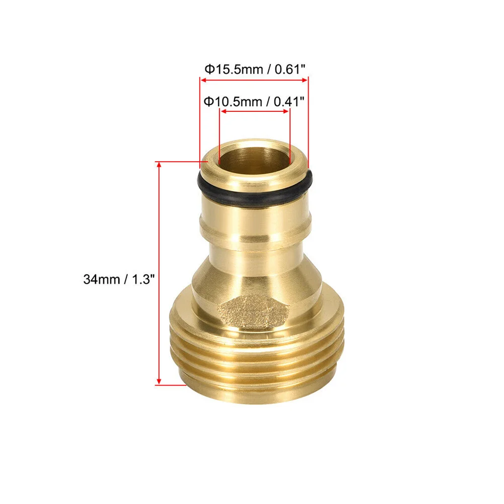 Outdoor Industry Home Faucet Tap Adaptor Tap Connector Brass Golden Male Thread Hose Pipe Parts Accessories 1 Pcs