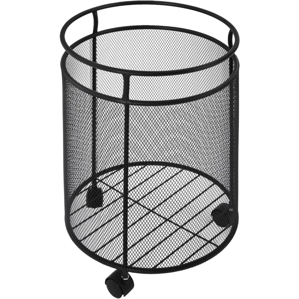 

Laundry Hamper with Wheels,Round Metal Laundry Basket Cart,Portable Laundry Hamper Sorter Cart,Bathroom Dirty Clothes Basket Toy