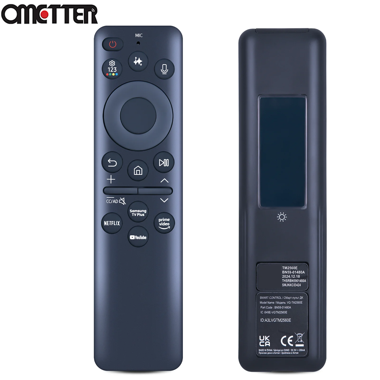 

Новая замена пульта дистанционного управления для телевизора Samsung BN59-01480A с солнечной зарядкой