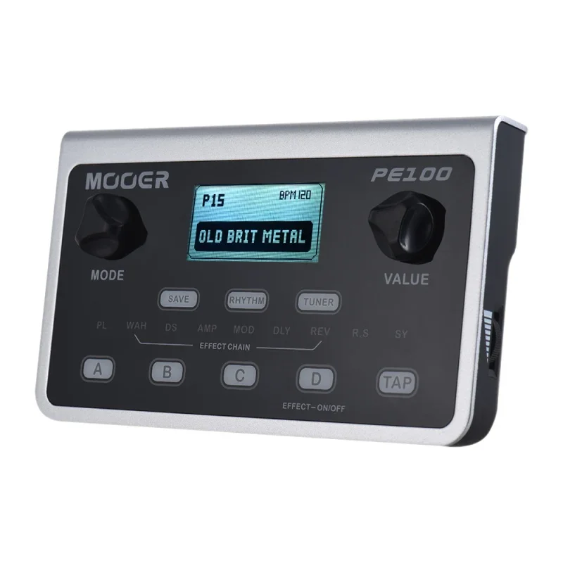 MOOER PE100 Portable Multi-effects Processor Guitar Effect Pedal 39 Effects 40 Drum Patterns 10 Tempo Options Guitar Accessories