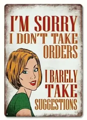 Üzgünüm siparişleri almıyorum Vintage yenilik Metal işareti 12 