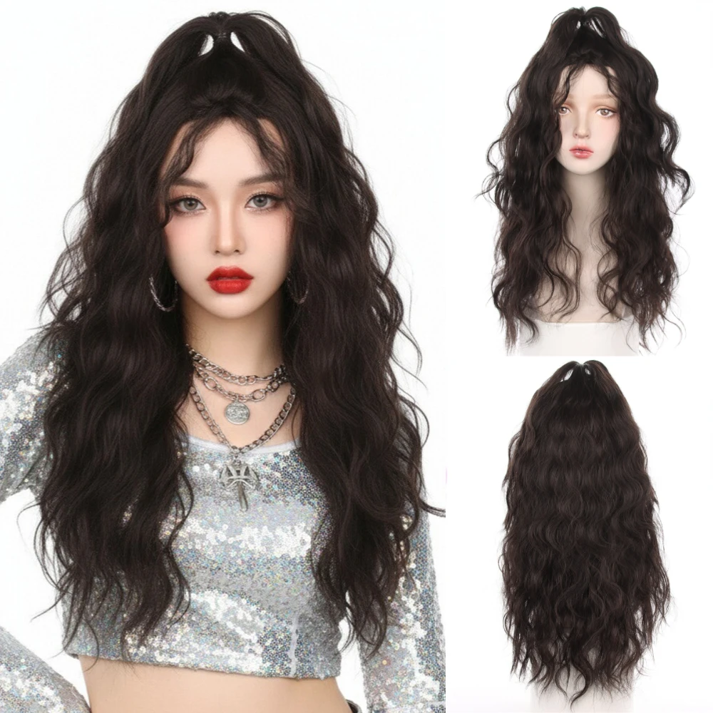 

Women's Synthetic Heat Resistant Long Straight Lolita Black Wig With Bang for Cosplay Party Daily