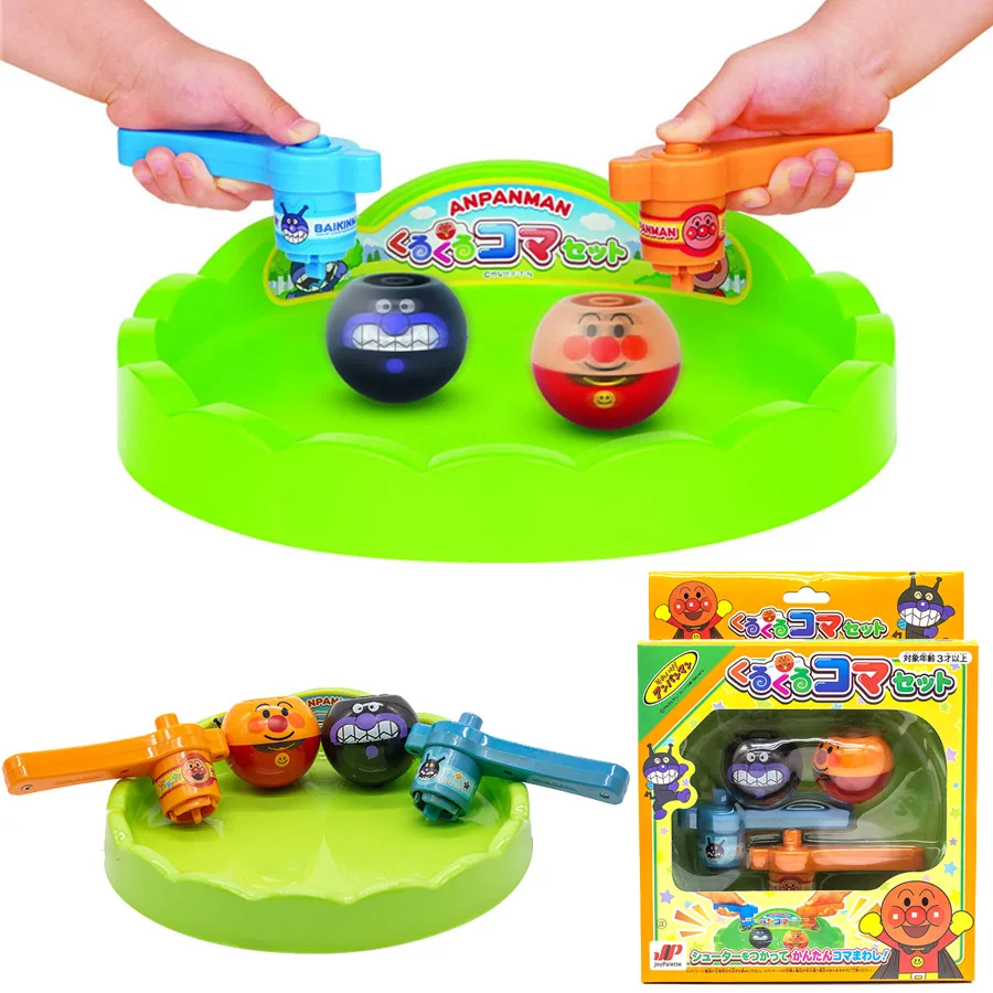 

Japan Anime Figure Anpanman Tops Spinning Top Set Gyroscope Doll Toy Battle Games Children Birthday Gifts