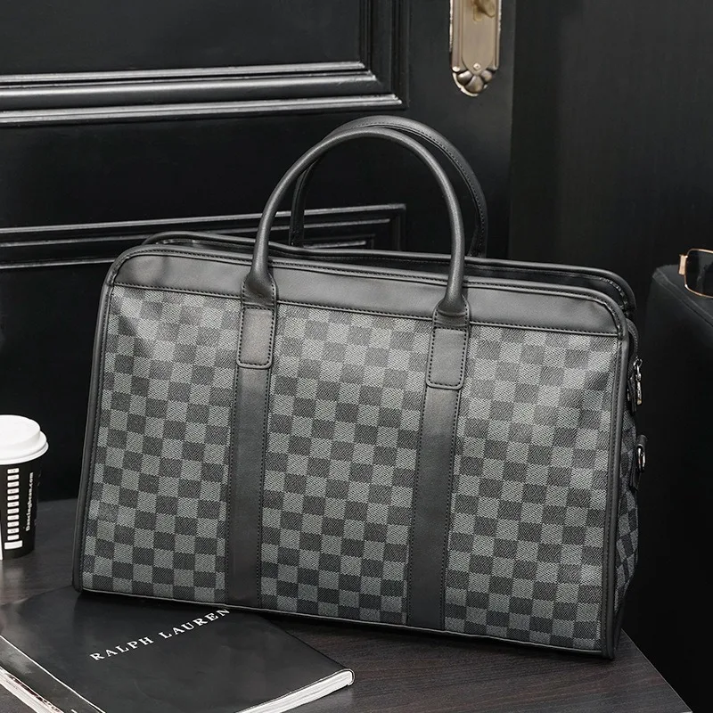 

Large PU Leather Briefcase For Men Travel Case Messenger Bag Laptop Water-Resistant Business Satchel Handbag Shoulder Ba