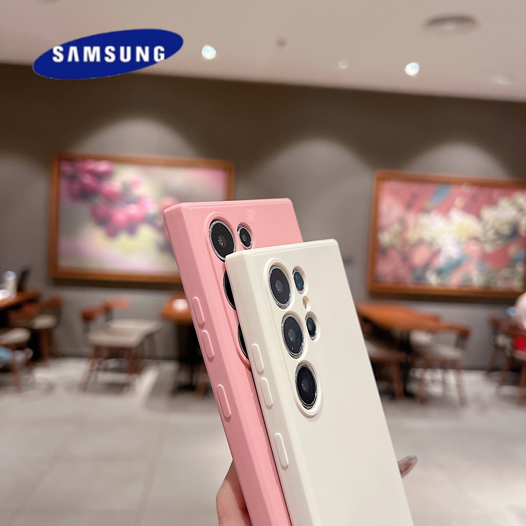 Liquid Silicone Wrist Strap Cord Phone Case Samsung Galaxy S25 S24 Ultra S22 Plus S23 S21 FE Shockproof Camera Protection Cover