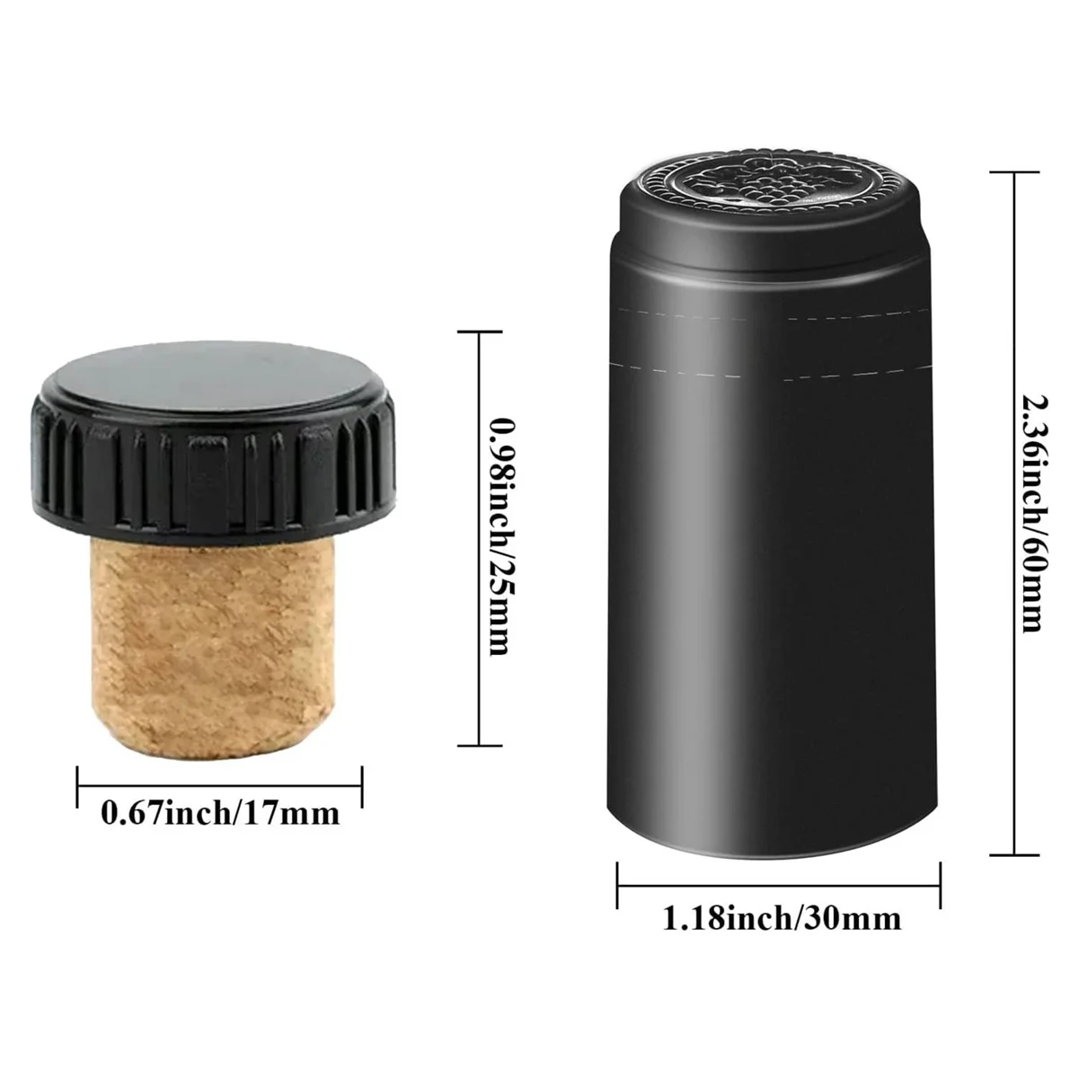 Caps Wrap Wine Bottle Seals 50 Pcs Black Pvc Heat Shrink Wine Bottle Seals 50 Pcs Wine Corks Heat Pvc Shrink Wrap