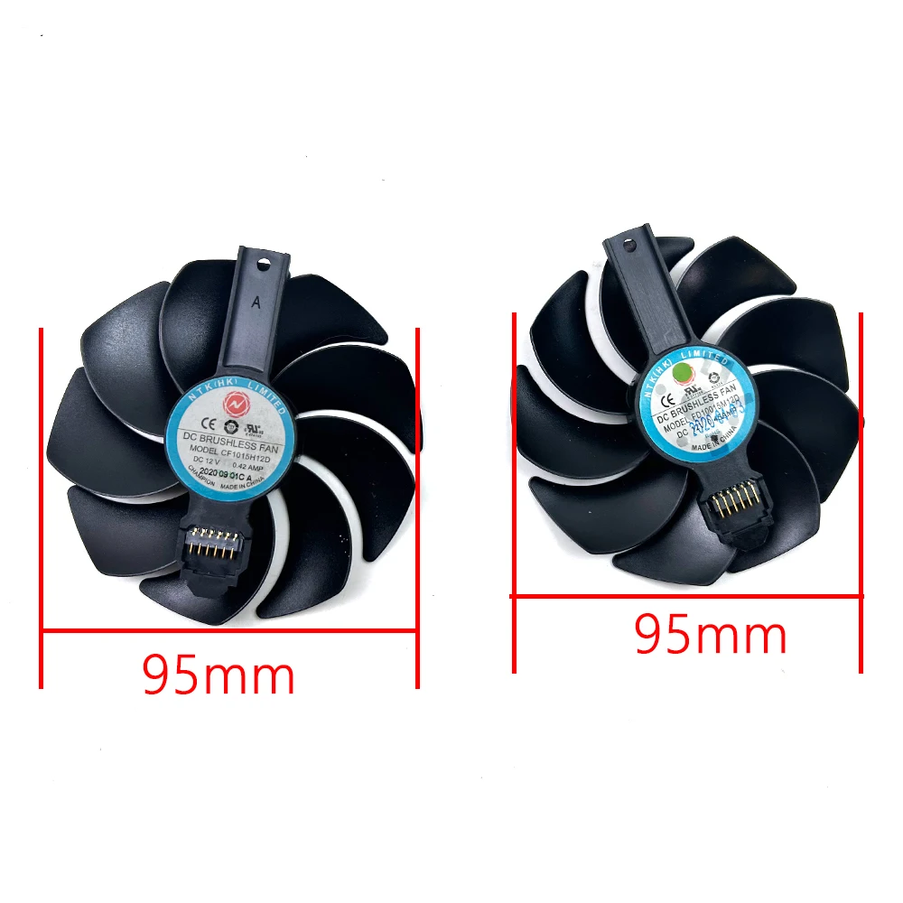 NEW Cooling fan 95MM 6PIN FD10015M12D CF1015H12D For Sapphire RX 5500 5600 5700XT PULSE graphics card fan
