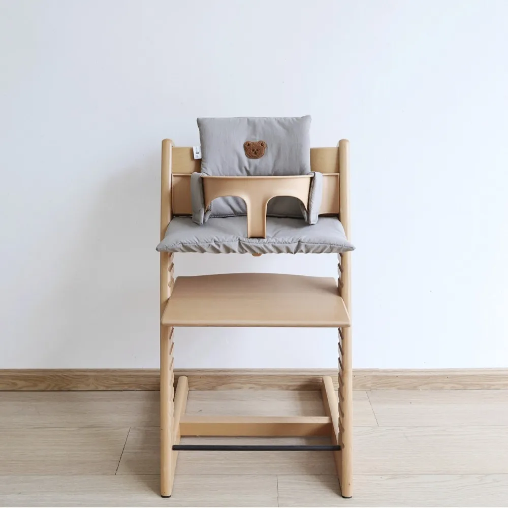 Breathable Children's Dining Chair Cushion Thickened Bear Pattern Eating Cushion Solid Color Soft Infant Growth Chair Cushion