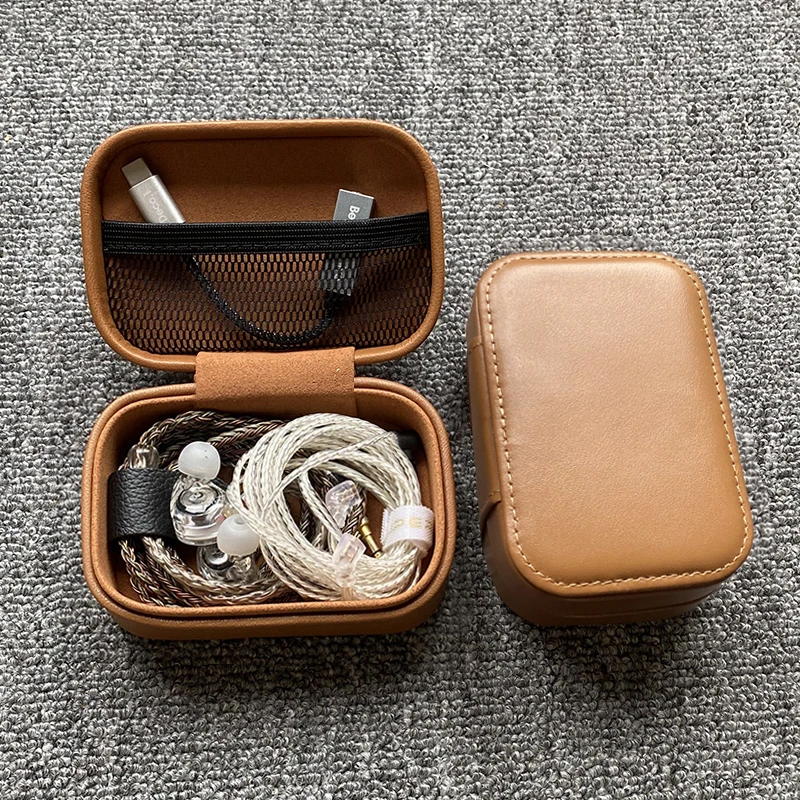 

Сумка для хранения проводных наушников, компрессионная коробка, большая полость, внутриканальная модель наушников, кожаный защитный чехол, портативный