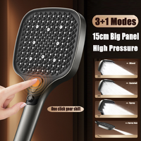4 Modes Large Shower Head 15CM Big Panel Adjustable Mixer Nozzles Bathroom High-pressure Water-saving Shower Bathroom Accessorie