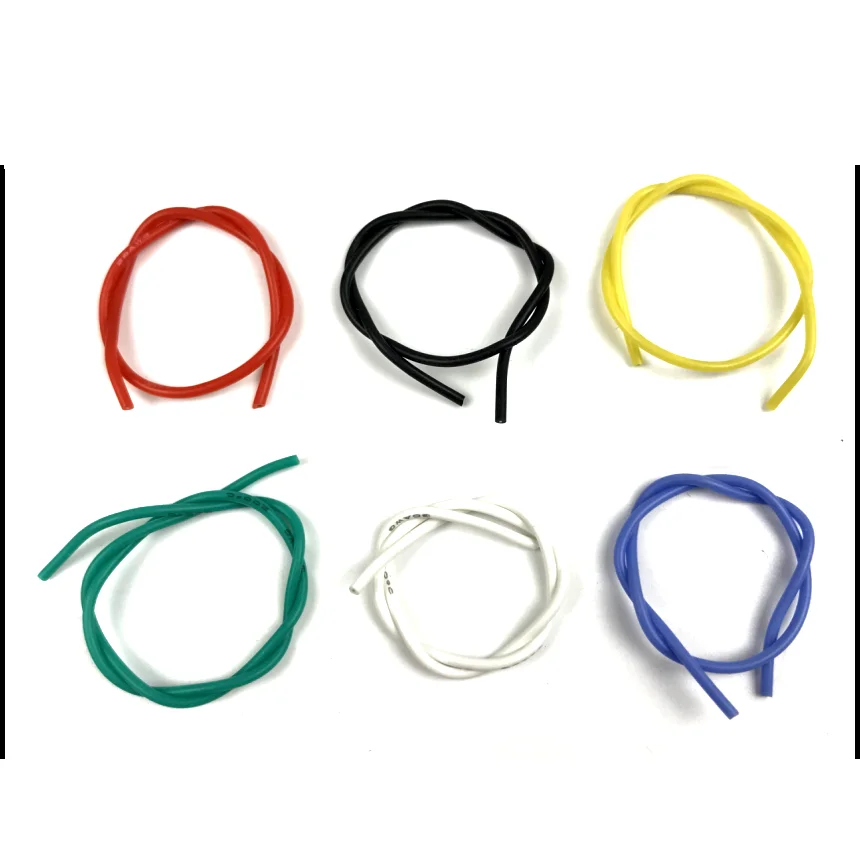 Silicone Rubber Tinned Copper Wire Cable Flexible 2/6/8/10/12/13/14/16/18/20/22/24/26/28/30 AWG 600V Black Red Blue Multicolor