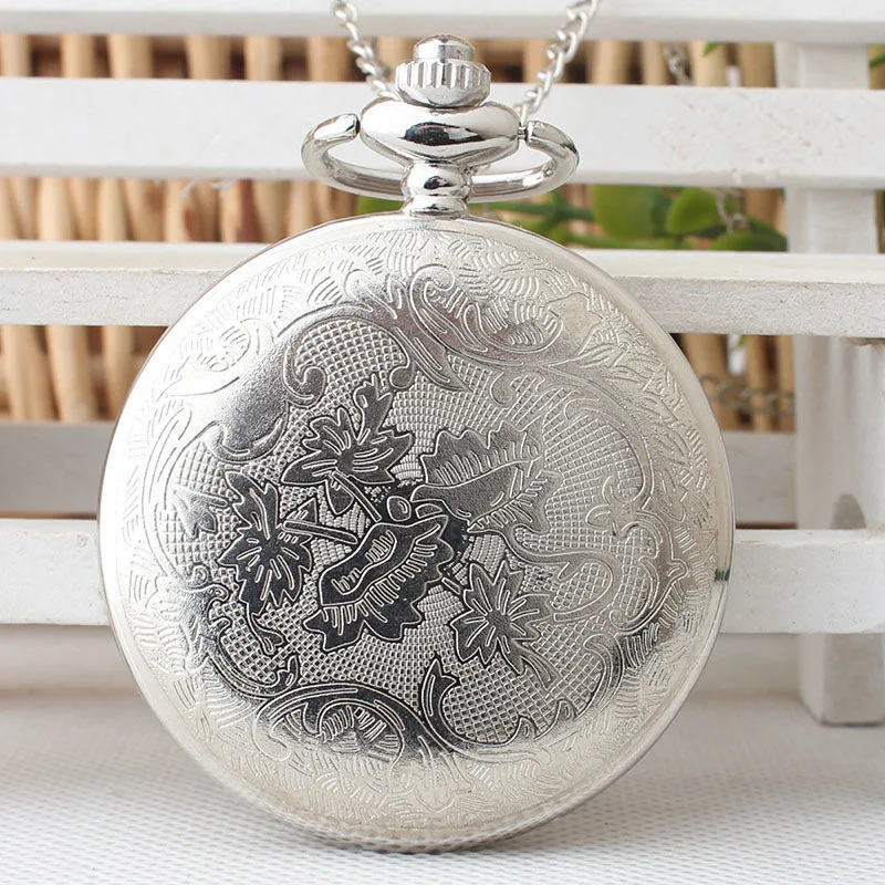 جوفاء كثيفة زهرة خمر ساعة الجيب حلم السماء المرصعة بالنجوم فليب مؤشر كوارتز ساعة الرجال والنساء الديكور قلادة كبيرة الرقبة