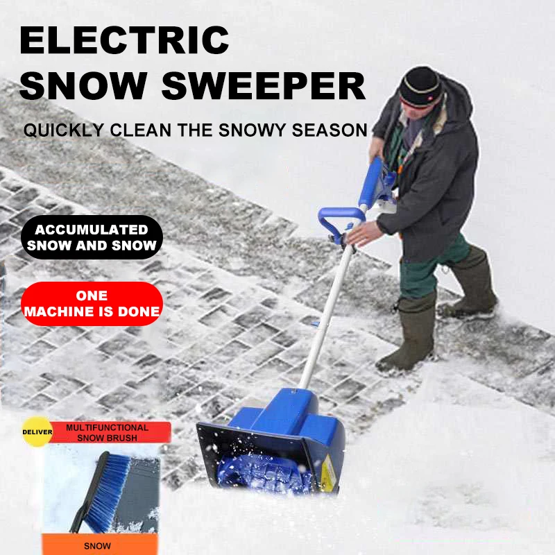 24V Electric Snow Sweeper Winter Courtyard Sweeping Tools Garden Snow Removal Machine Street Cleaning Equipment Handheld Sweeper