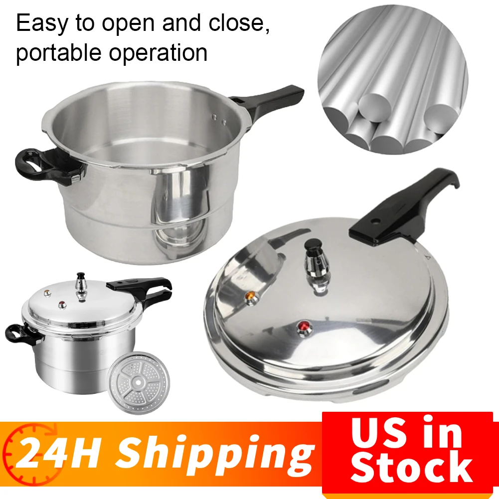 

Aluminum Pressure Cooker with Steaming Plate Aluminum Alloy Pressure Cooker Small Pressure Cooker for Gas & Induction Stove