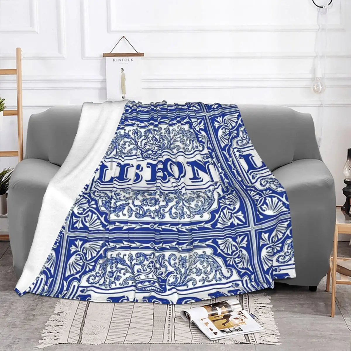 Azulejo Lisbon Azulejos Lisboa Four Seasons Universal Blanket Fireplace Can Be Covered Halloween Gifts