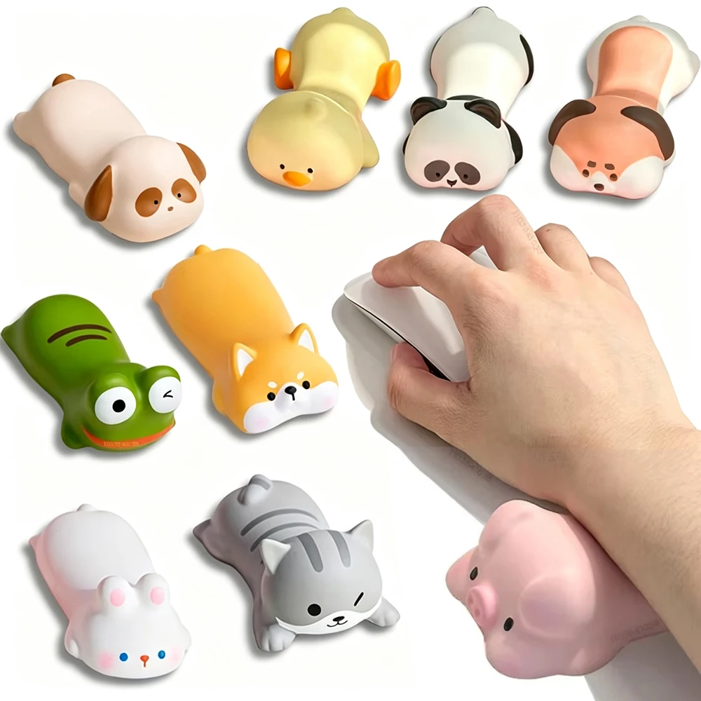 Cute Animal Silicone Wrist Rest Support for Mouse Pad Laptop Desk Cartoon Pig Rabbit Cat Dog Panda Frog Duck Office Hand Cushion