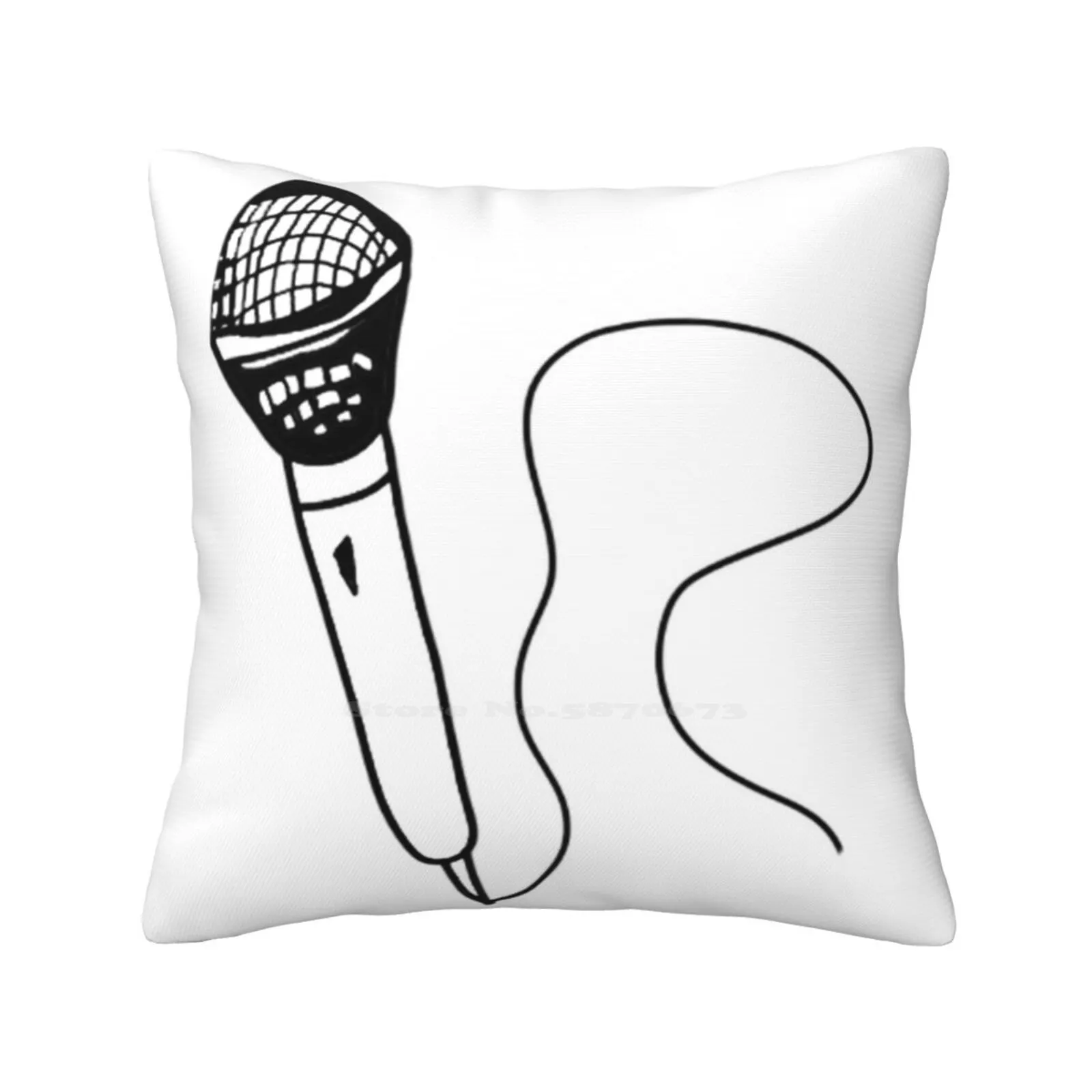 Microphone Bedroom Office Hug Pillowcase Microphone Wire Singing Black And White