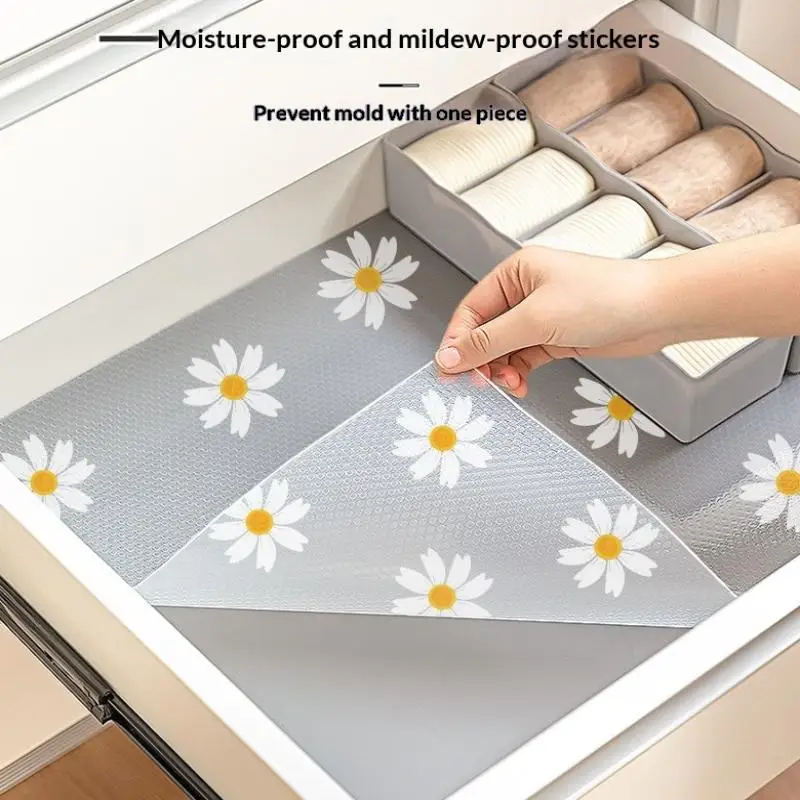 

1Pc Flower Kitchen Cabinet Mat Reusable Drawer Mat Kitchen Dining Table Mat Insulation Mat Waterproof Moisture-proof Drawer Mat