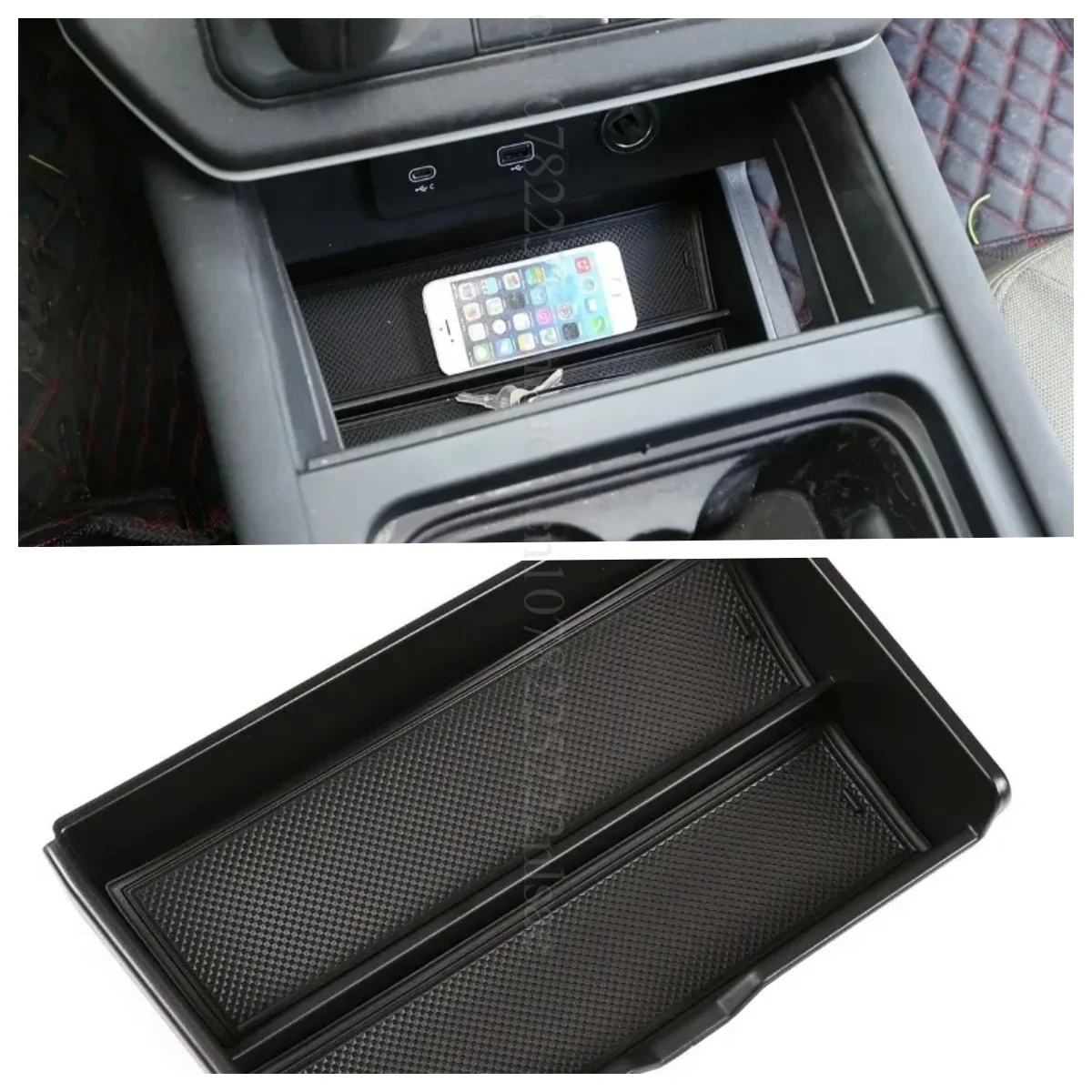 

For Land Rover Defender 90 110 130 20-24 ABS Car Center Console Lower Storage Armrest Box Storage Box Phone Box Car Accessories