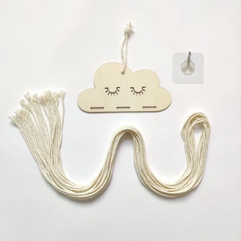 Solid‑Wood Cloud‑Shaped Storage Tool, Jewelry Hairpin Bow Display Holder