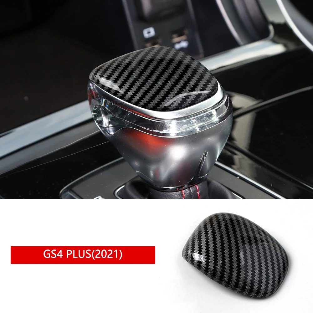 

1 piece Gear Shift Knob Cover BLACK Carbon Fiber Sticker for GAC Trumpchi GS4 Plus 2021