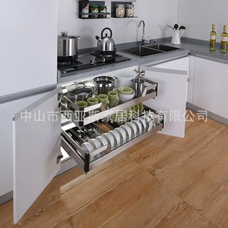 Door-to-door installation! Stainless steel, damped track stove basket, drawers, dish basket, flat basket, complete set