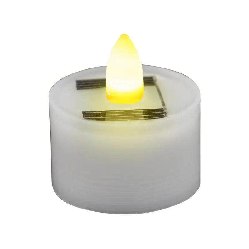 Solar Power Tea Light Candles Reusable LED Tea Light Candles Flameless Flicker Tea Light Reusable Fake Tealight For Outdoor