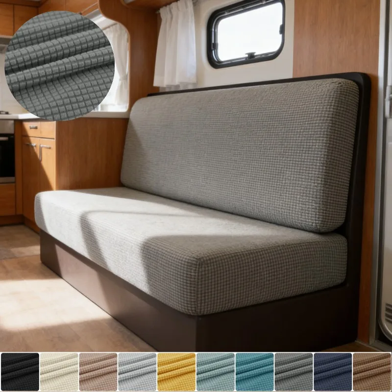 2pcs/set Nordic Style RV Covers Elastic Spandex Sofa Cover Pet-friendly Seat Slipcovers Car Camper RV Dinette Cushion Decor