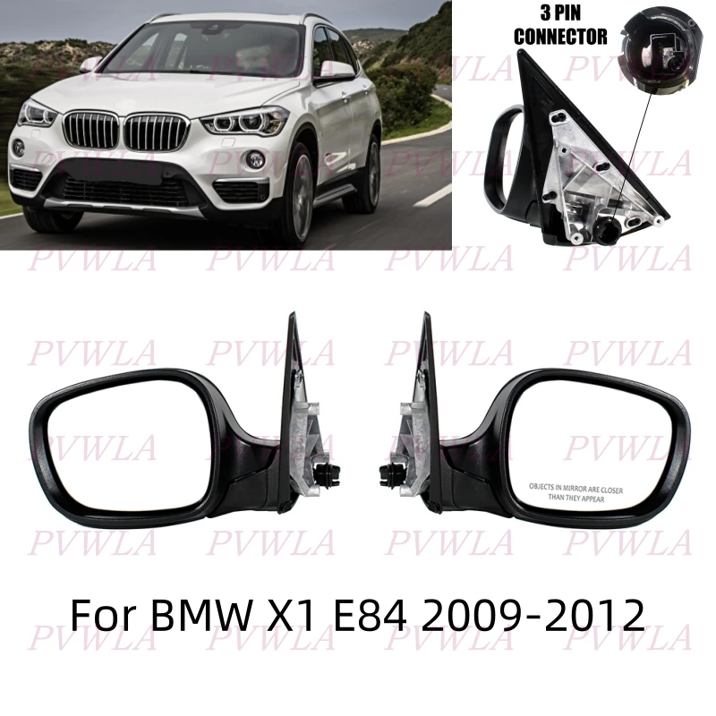 

3PIN For BMW X1 E84 2009 2010 2011 2012 Black/White Painted Power Fold Memory Power Adjust Rear Mirror Assembly Car Accessories