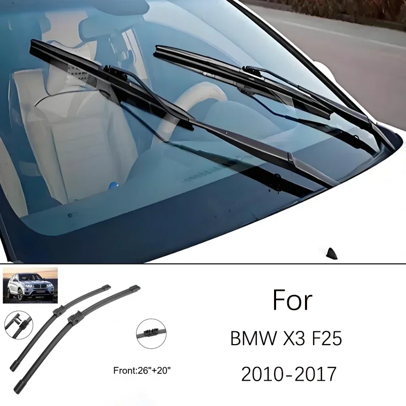 For BMW X3 F25 2010-2017 2011 2012 2013 2014 2015 2016 Windshield Wiper 26 20 Inches Rubber Front Wiper Blade Accessories
