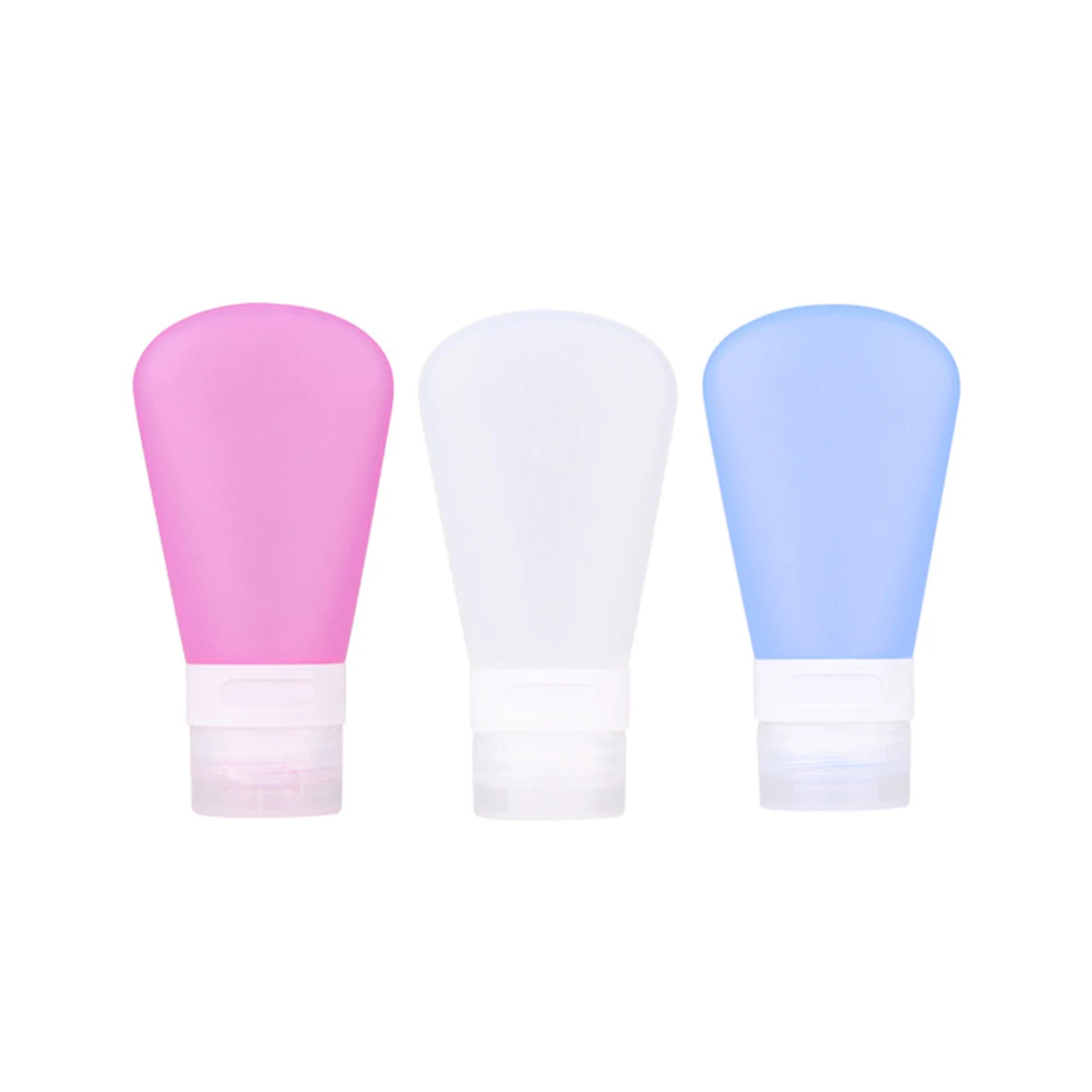 

3pcs Silicone Travel Bottles Refillable Leakproof Toiletries Containers Liquid Soap Body Wash Essential Oil Portable Camping