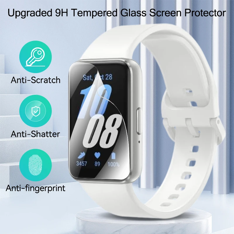 Vidro temperado para Samsung Galaxy Fit 3, Filmes anti-risco, Protetor de tela TPU Smartwatch, Película protetora HD