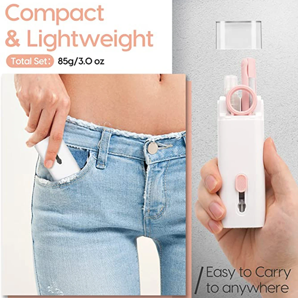 7 in 1 다기능 컴퓨터 키보드 클리너 브러시 펜, 헤드셋 전화 화면 디지털 제품 청소 풀러 키트 도구