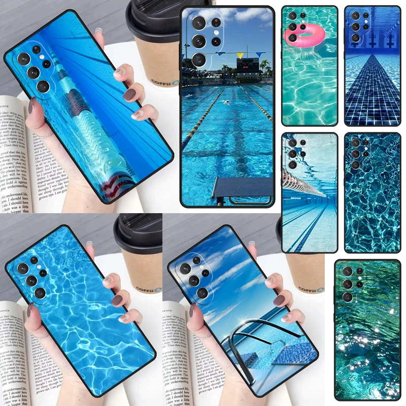 Swimming Pool Water Cover For Samsung Galaxy S23 Ultra S22 S20 S21 FE S8 S9 S10 Plus Note 10 20 Ultra phone Case