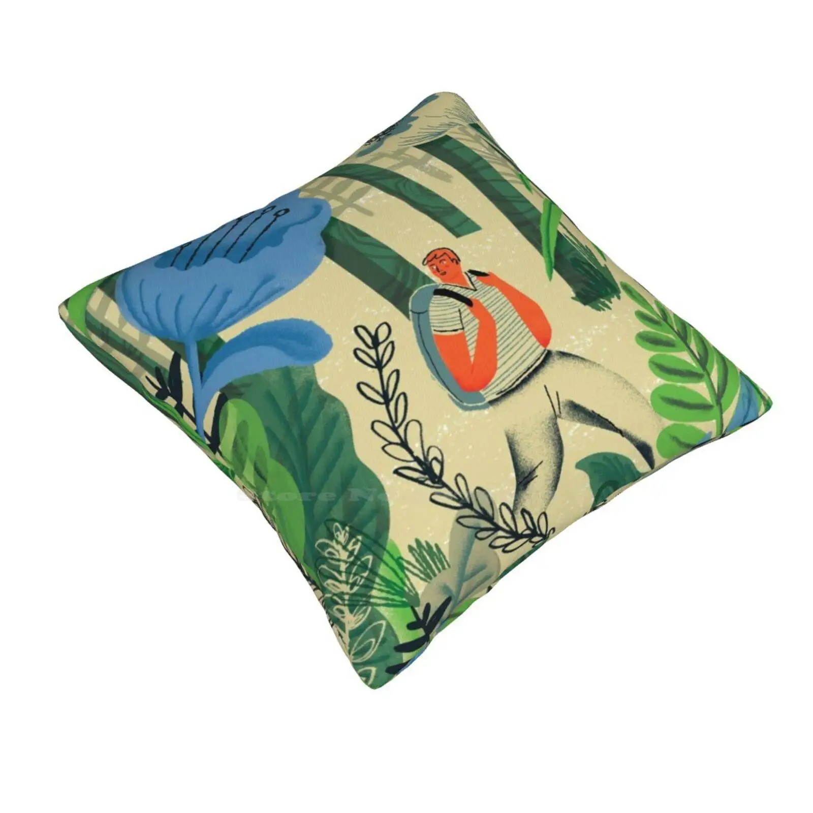 Botanica Throw Cushion Pillow Cover Botanica Forest Alone Discover Adventure Flowers Florish