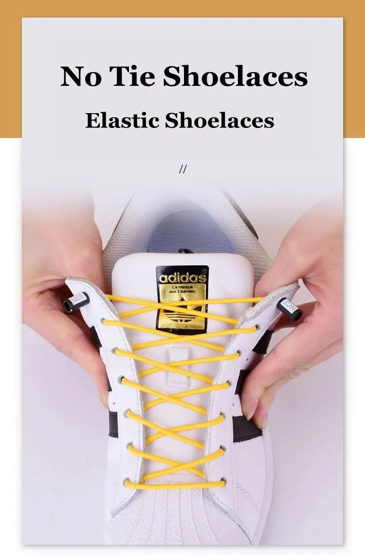 Modische Schnürsenkel ohne Krawatte, elastische Schnürsenkel, Sneakers, flache Schnürsenkel ohne Krawatten, für Kinder und Erwachsene, schnelle Schnürsenkel, Einheitsgröße, passend für alle Schuhe – Detail 1