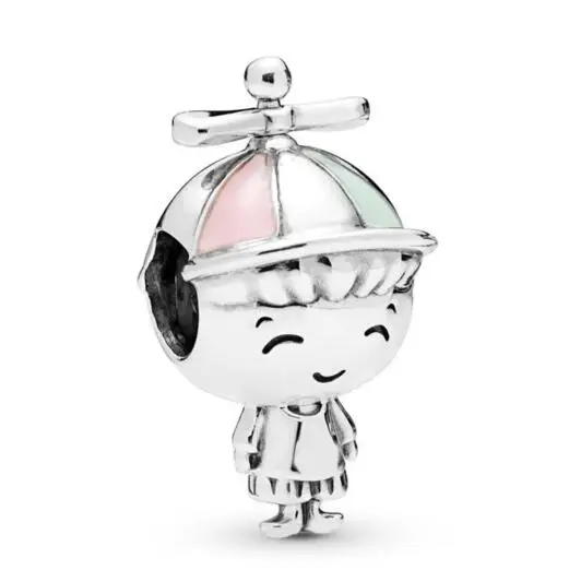 

Genuine 925 Sterling Silver Bead Charm Propeller Hat Boy Beads Fit Pandora Women Bracelet & Necklace Diy Jewelry