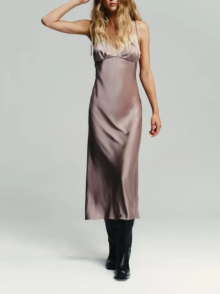 

Сексуальное черное шелковое атласное платье на бретельках Dr, Новое поступление 2025, женское длинное платье с высокой талией Faion без све, вечернее платье