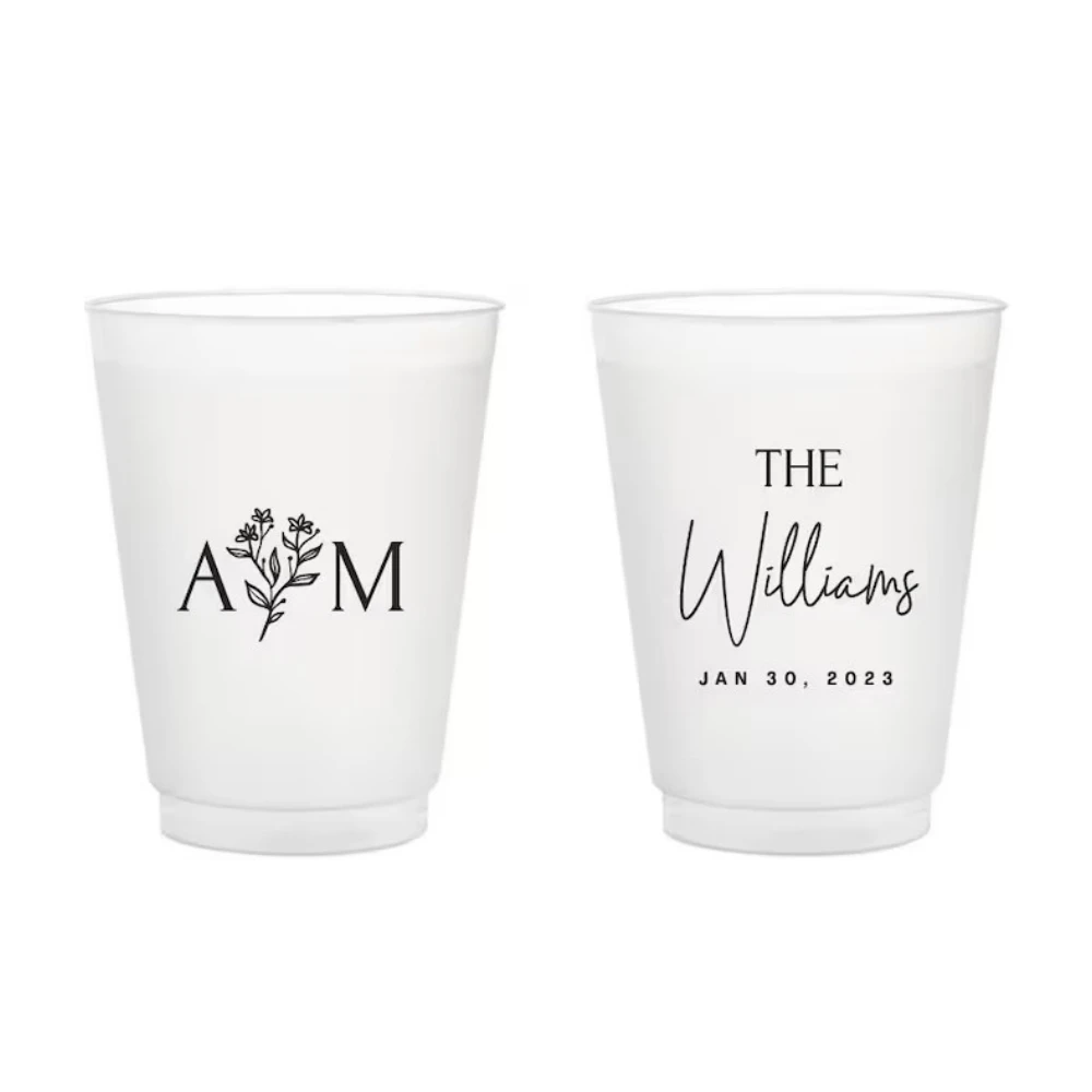 

Personalized Frosted Cups for Wedding Favors, Custom Plastic Cups, Birthday Party, Drink Cup