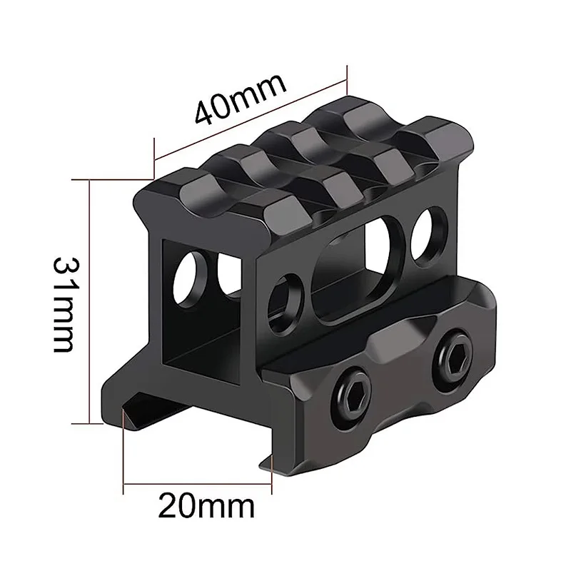 Aluminum Alloy 1 Inch Scope Riser Base Stable Anti-slip 20mm Picatinny Rail Short Height Adapter Universal Fit Rifle Sight