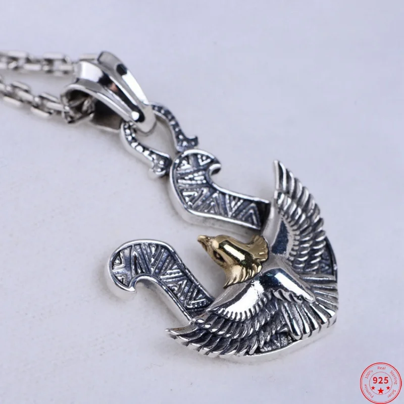 S925 Sterling Silver Charms Pendants for Women Men New FashionFlying eagle spreads its wings Jewelry