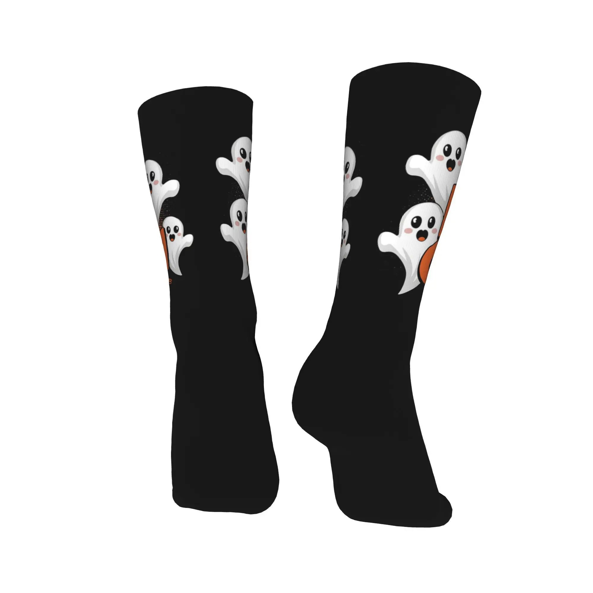 All Seasons Halloween Boo Crew Socks Harajuku Sweat Absorbing Stockings Crew Socks for Men Women Birthday Present