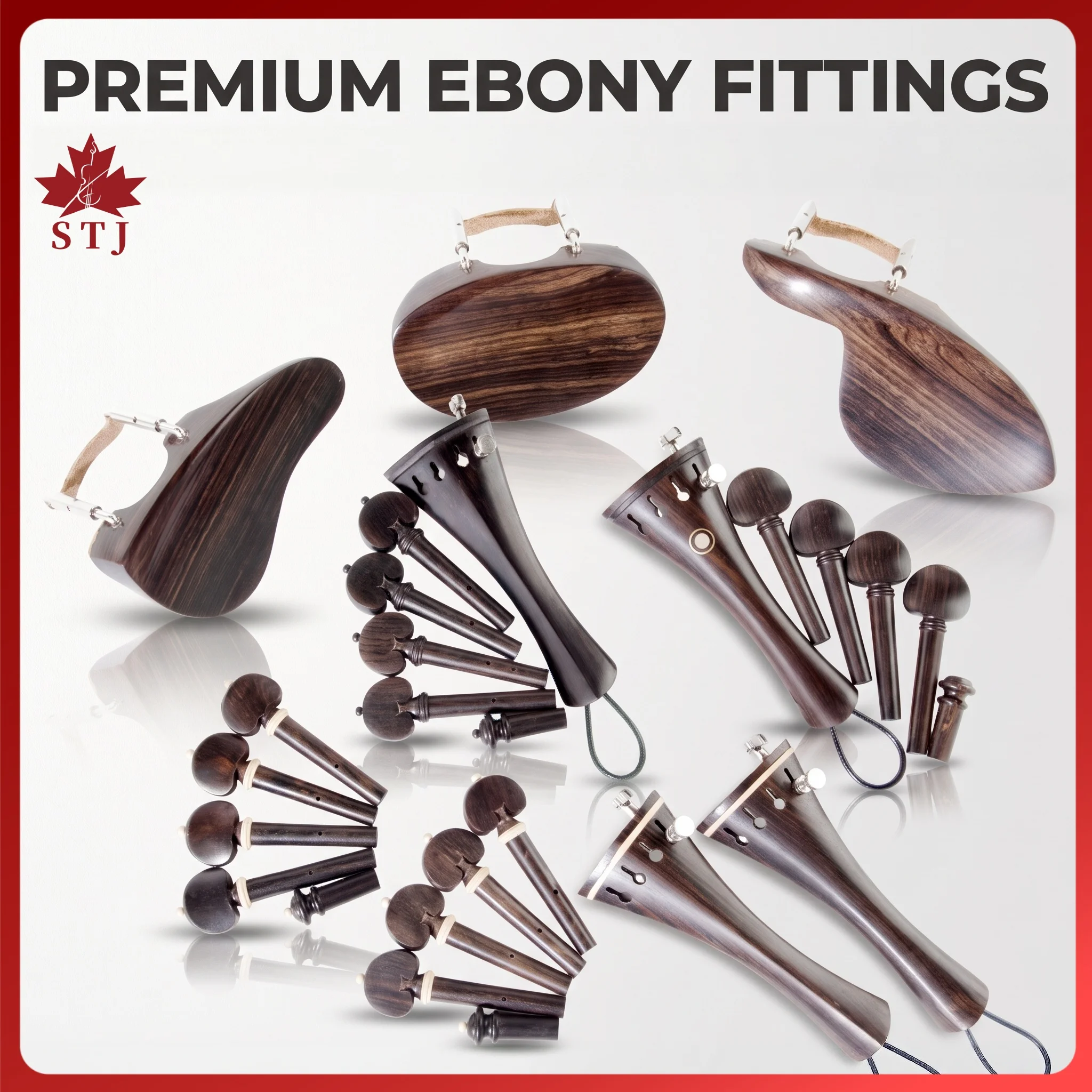 1 Set Natural Ebony violin parts Accessories violin Peg Tuning Pegs Tailpiece violin Chin-rest Endpin Fiddler  parts