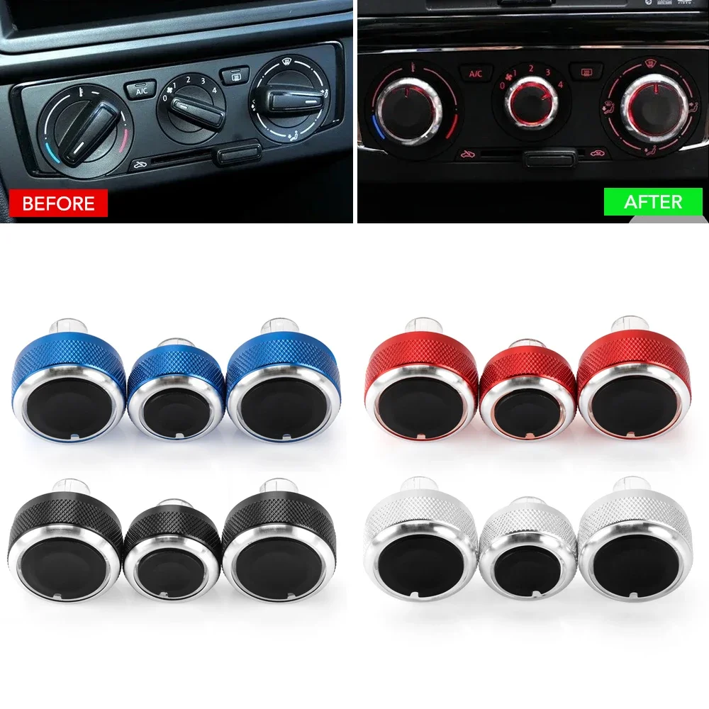 

3 шт., ручки обогревателя автомобиля, кнопки, переключатель для VW Jetta MK5 Golf 5 для Tiguan Touran, для Bora B6, ручка кондиционера, переключатель