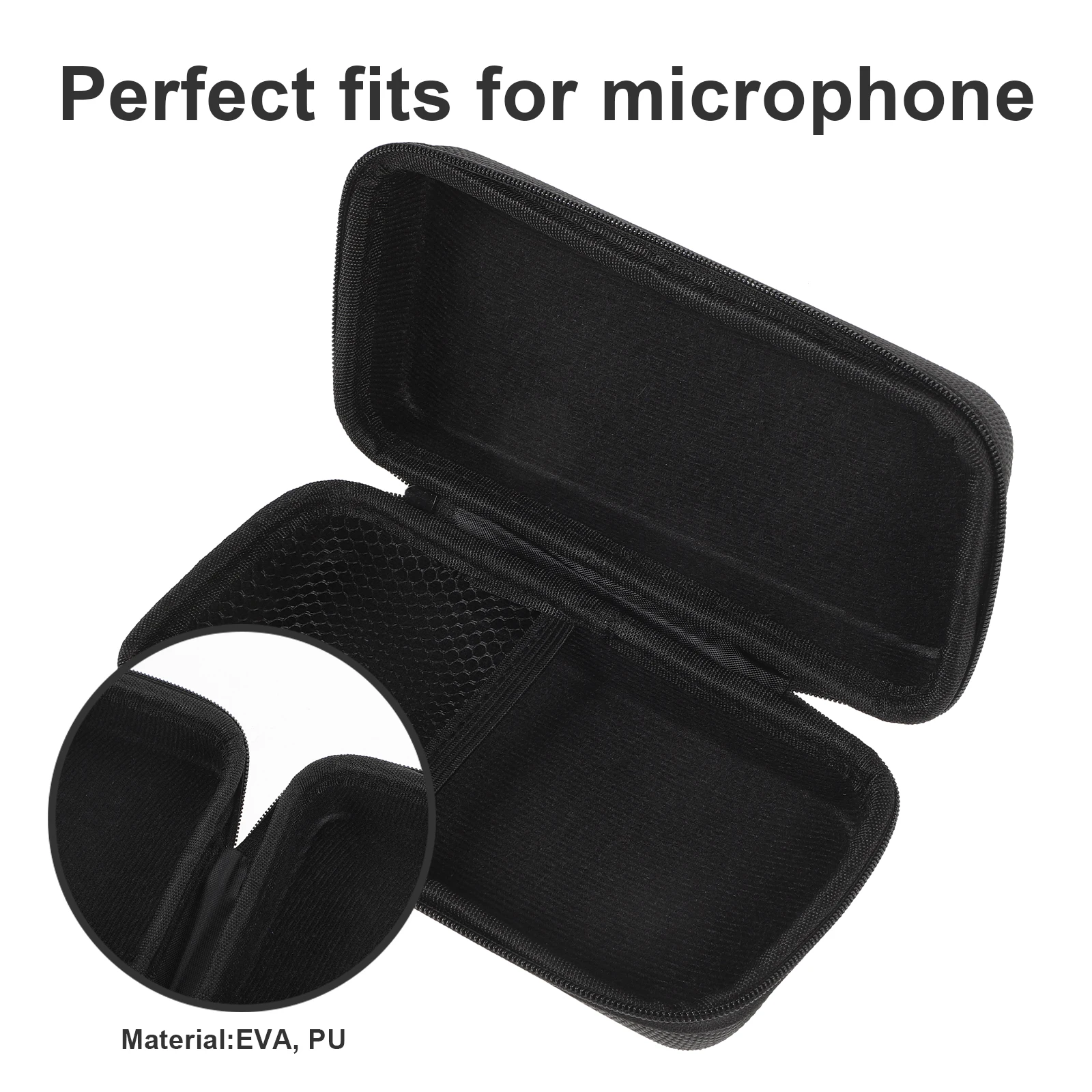 

Black Waterproof Microphone Storage Box Shockproof Eva Protective Carrying Case Pouch for Daily Travel Business